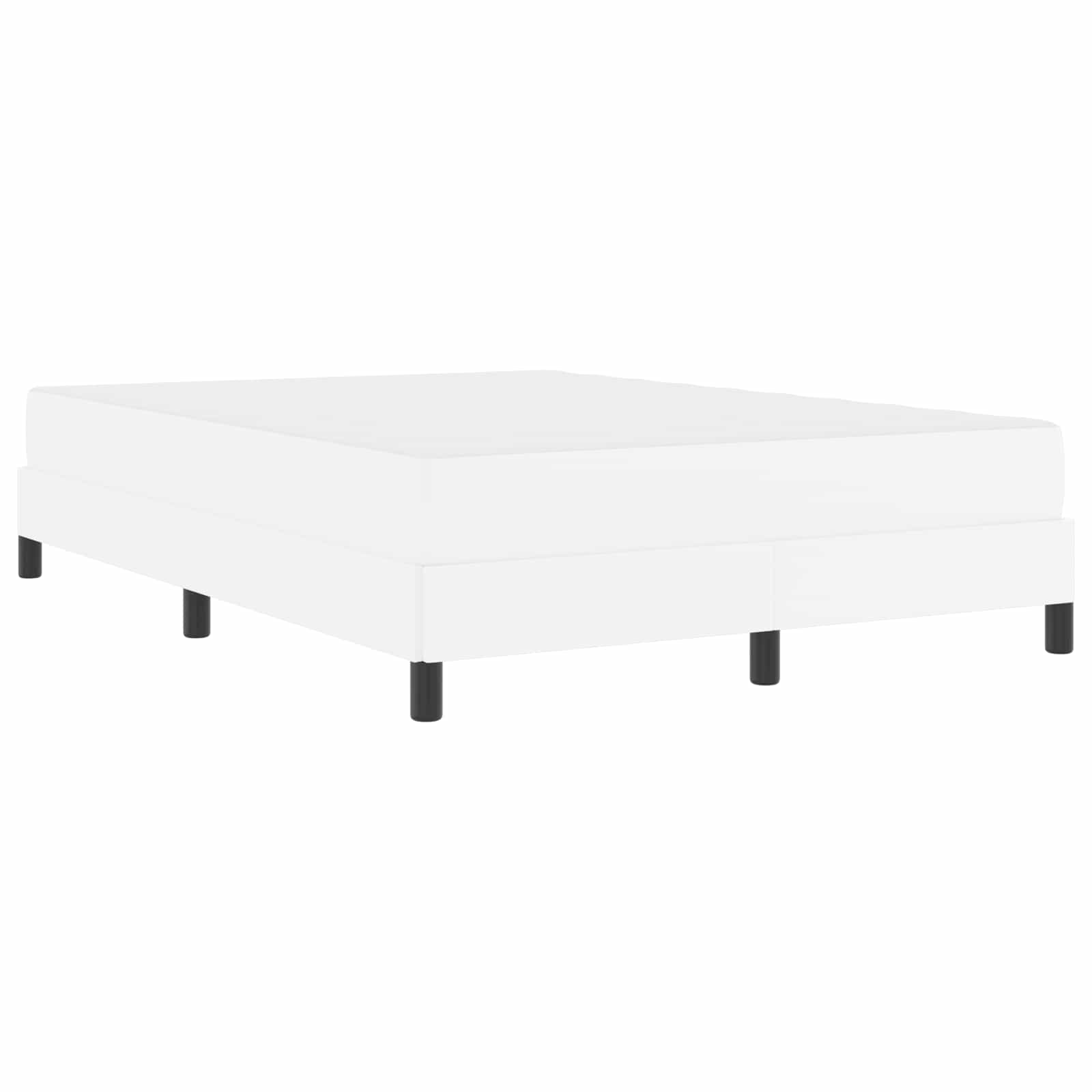 Cadre de lit avec matelas Blanc pur 140 x 190 cm tissu - XIOS