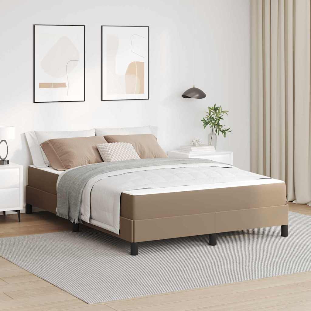 Cadre de lit avec matelas Cappuccino 140 x 190 cm tissu - XIOS