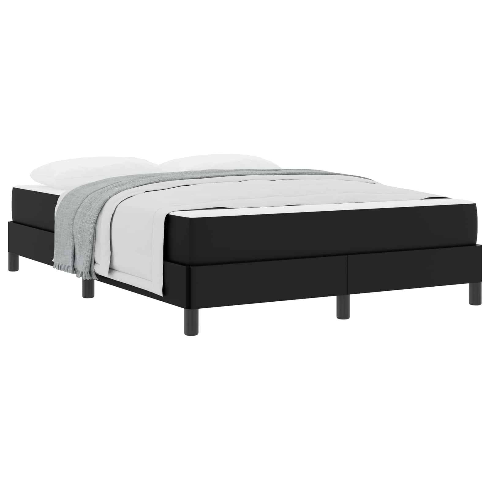 Cadre de lit avec matelas Noir 140 x 200 cm tissu - XIOS