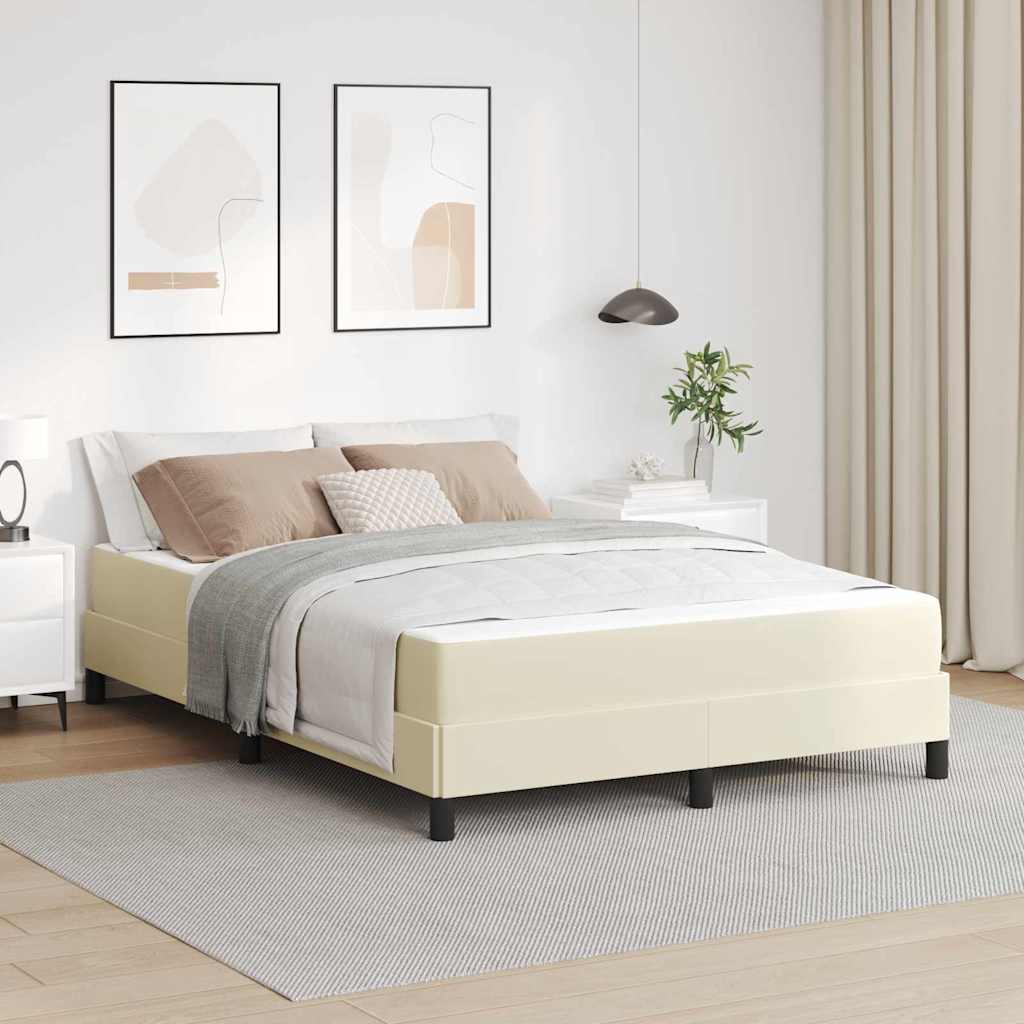 Cadre de lit avec matelas Crème 140 x 200 cm tissu - XIOS