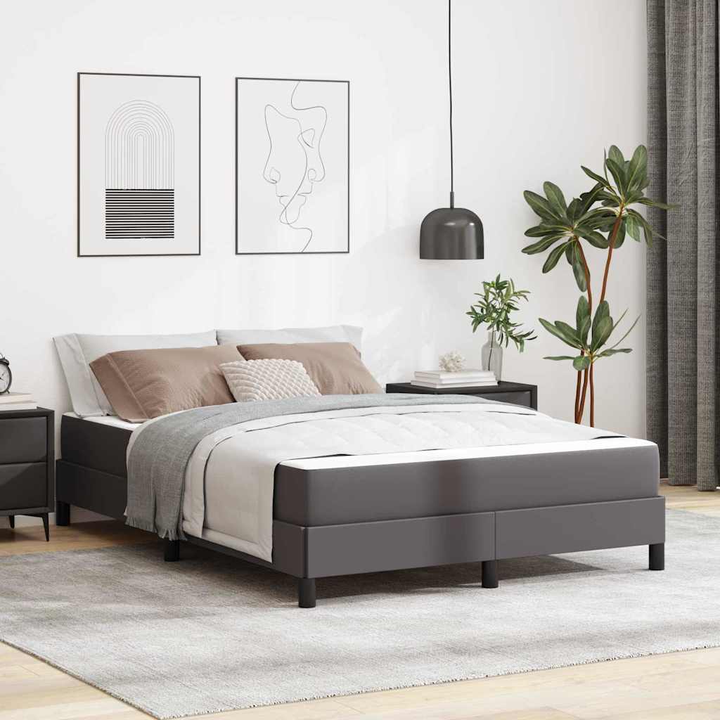 Lit avec matelas Gris 140 x 200 cm Faux cuir - XIOS