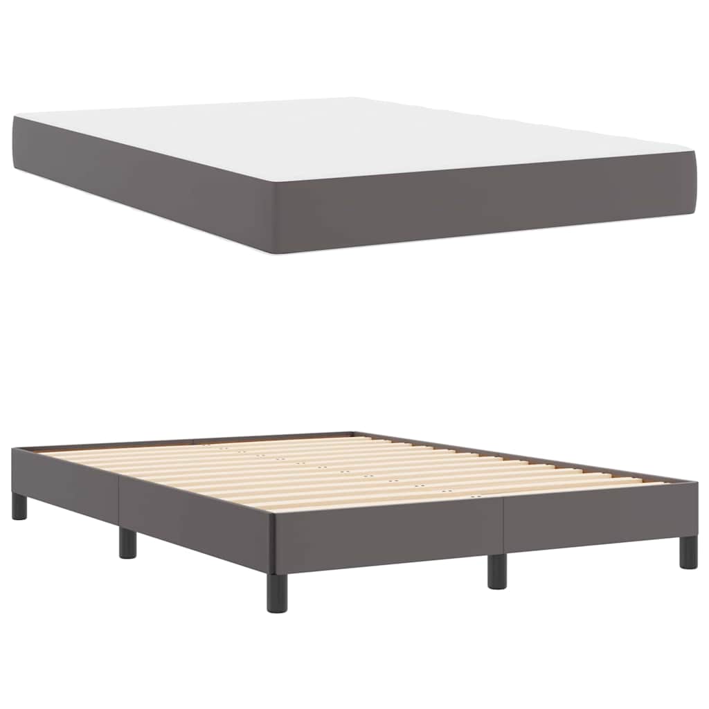 Lit avec matelas Gris 140 x 200 cm Faux cuir - XIOS
