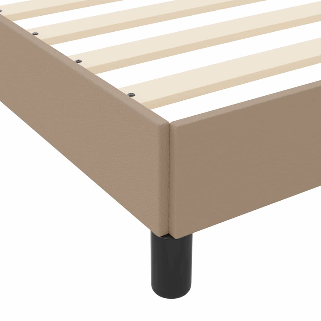 Cadre de lit avec matelas Cappuccino 140 x 200 cm tissu - XIOS
