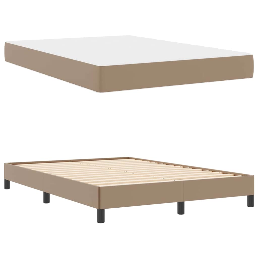 Cadre de lit avec matelas Cappuccino 140 x 200 cm tissu - XIOS
