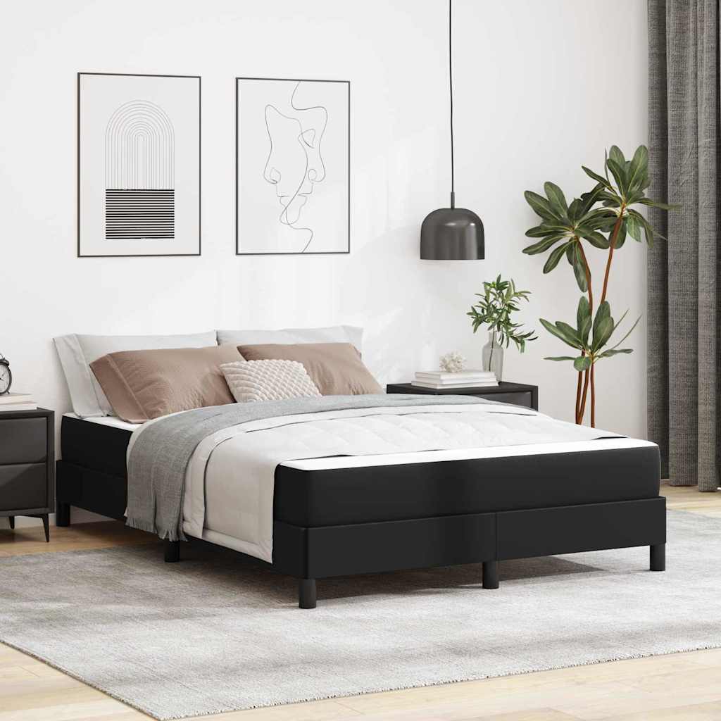 Cadre de lit avec matelas Noir 160 x 200 cm tissu - XIOS