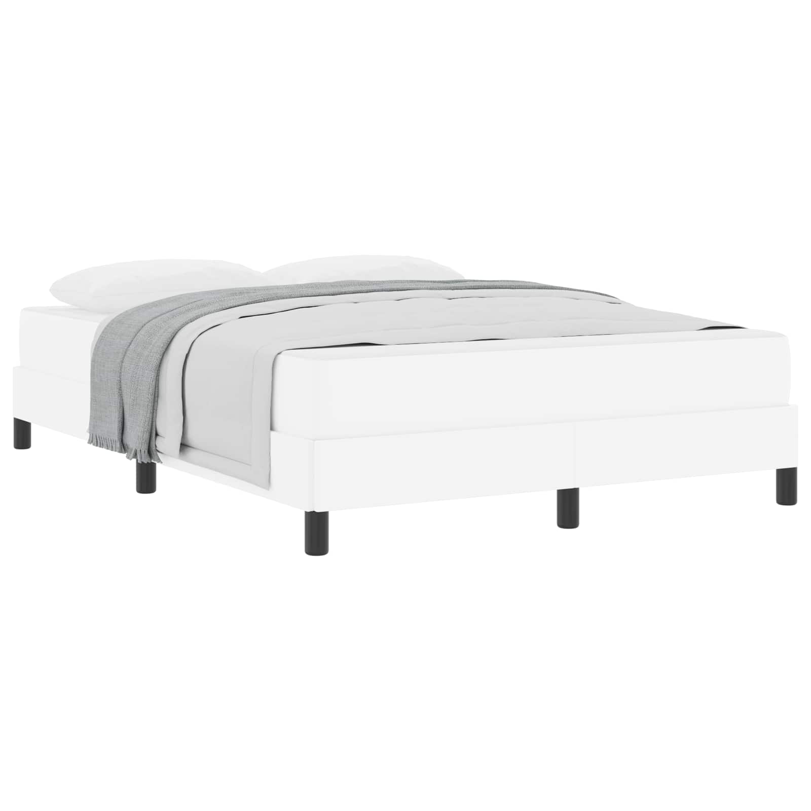 Cadre de lit avec matelas Blanc pur 160 x 200 cm tissu - XIOS