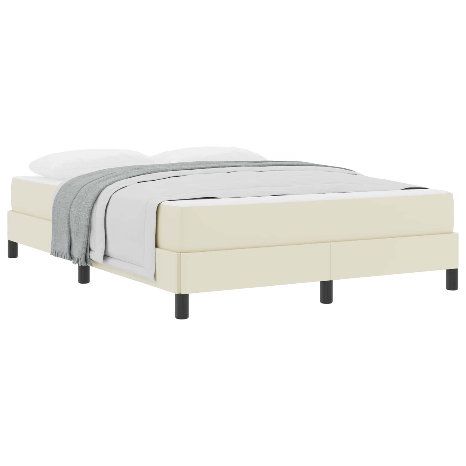Cadre de lit avec matelas Crème 160 x 200 cm tissu - XIOS