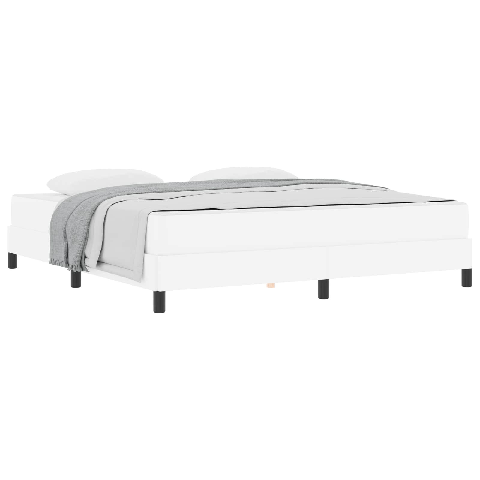 Cadre de lit avec matelas Blanc pur 180 x 200 cm tissu - XIOS