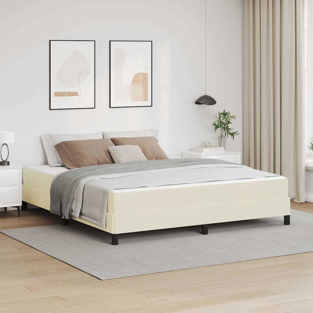 Cadre de lit avec matelas Crème 180 x 200 cm tissu - XIOS