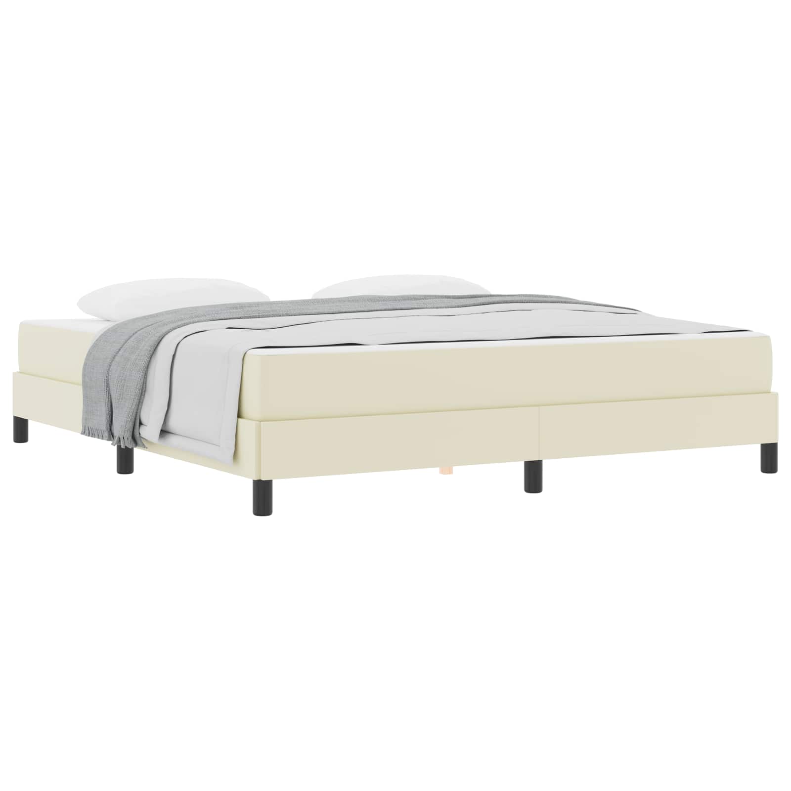 Cadre de lit avec matelas Crème 180 x 200 cm tissu - XIOS