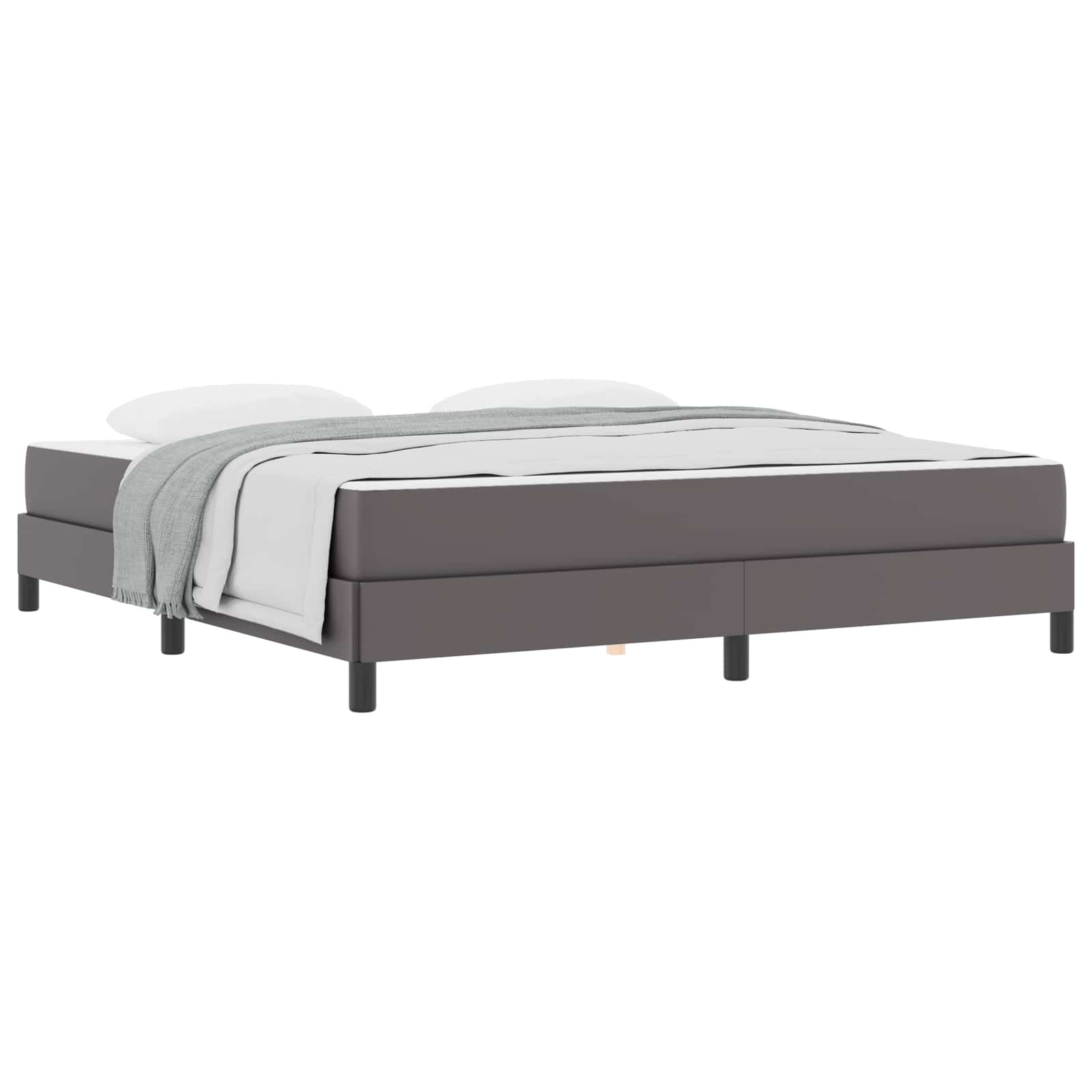 Cadre de lit avec matelas Gris 180 x 200 cm tissu - XIOS