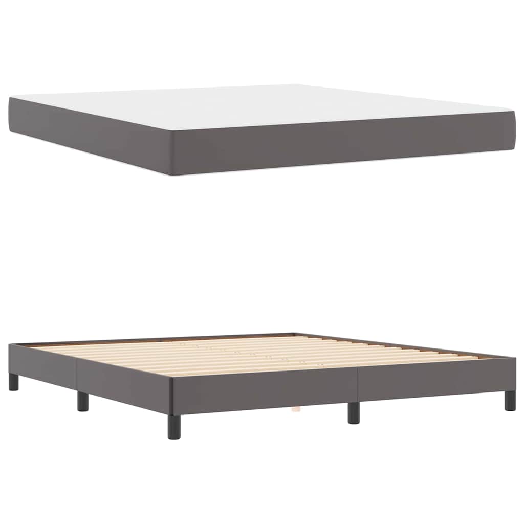 Cadre de lit avec matelas Gris 180 x 200 cm tissu - XIOS