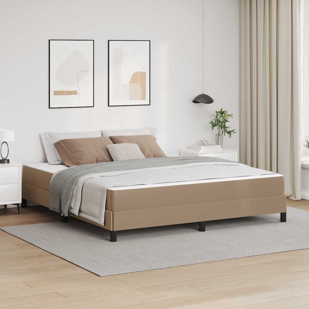 Cadre de lit avec matelas Cappuccino 180 x 200 cm tissu - XIOS