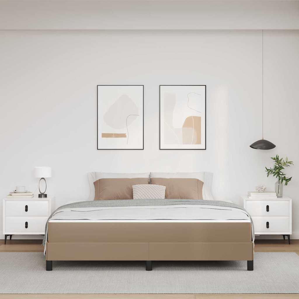 Cadre de lit avec matelas Cappuccino 180 x 200 cm tissu - XIOS