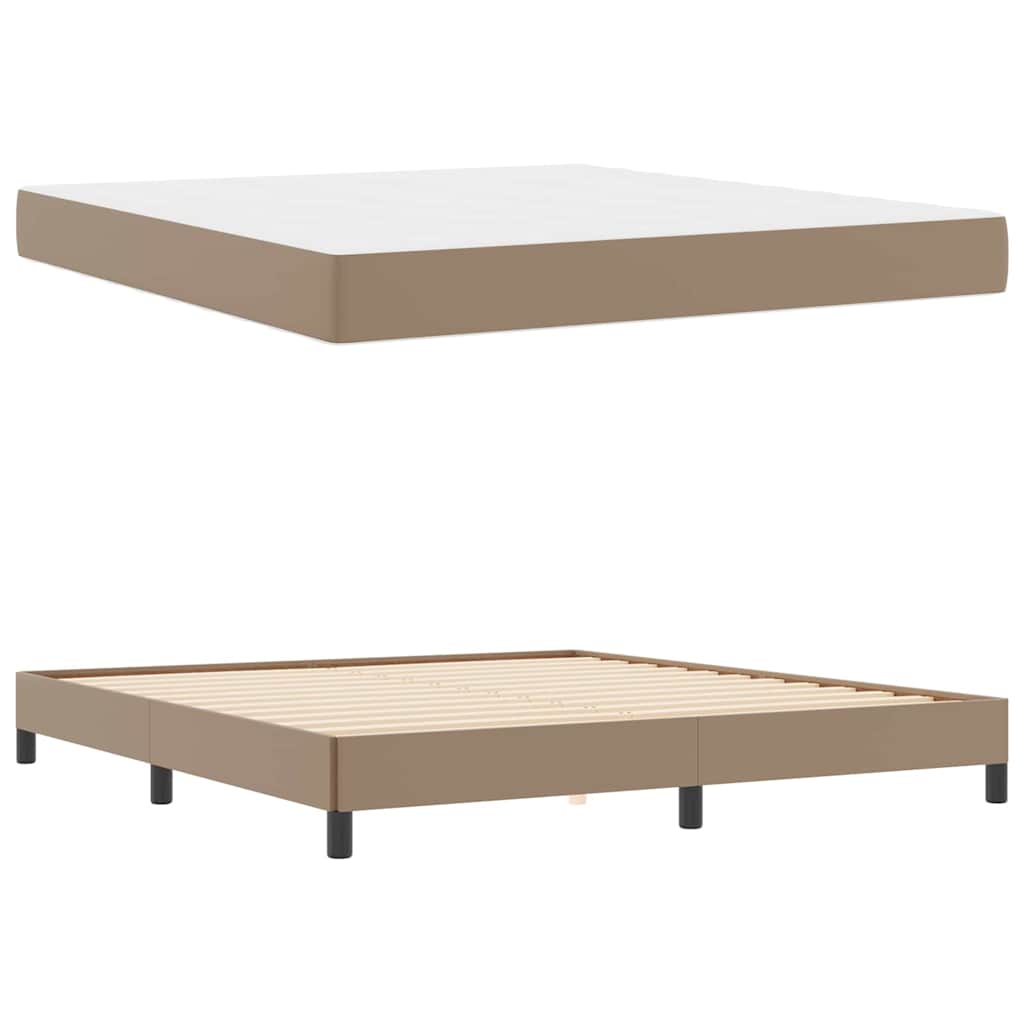 Cadre de lit avec matelas Cappuccino 180 x 200 cm tissu - XIOS