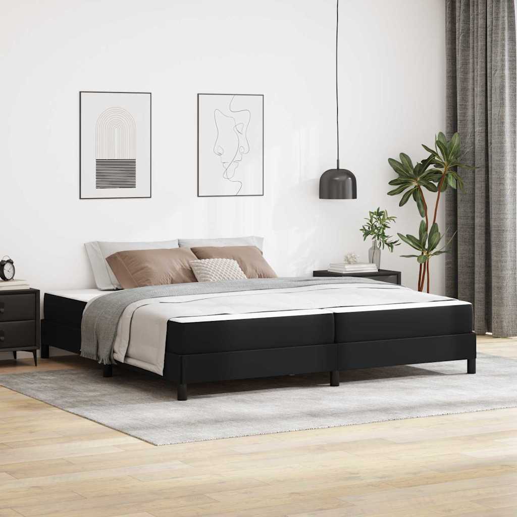 Cadre de lit avec matelas Noir 200 x 200 cm tissu - XIOS