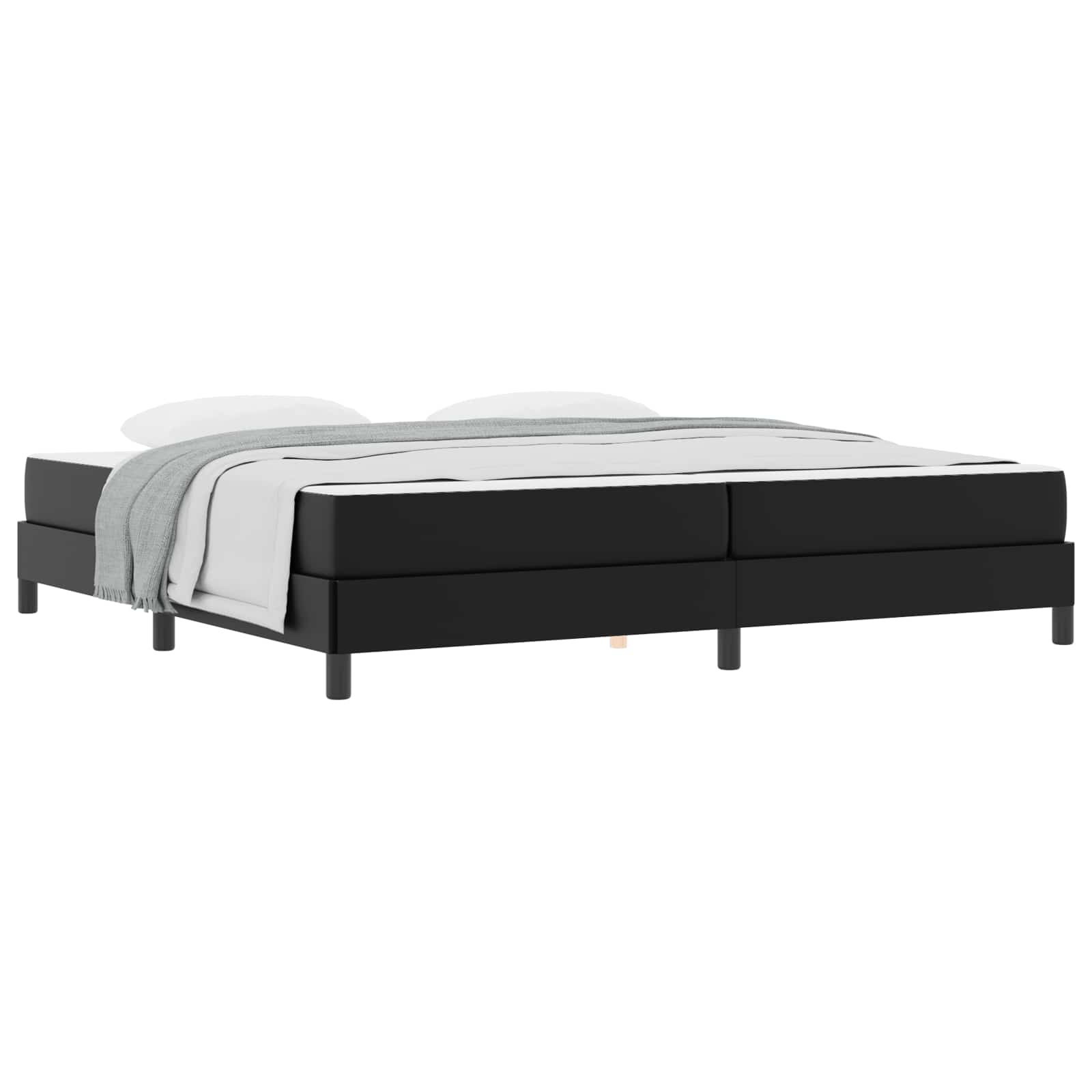 Cadre de lit avec matelas Noir 200 x 200 cm tissu - XIOS