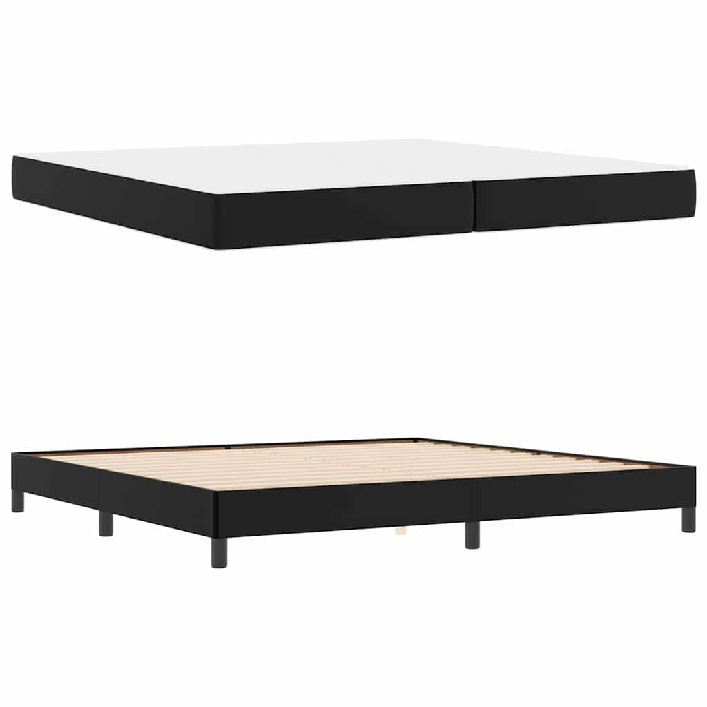Cadre de lit avec matelas Noir 200 x 200 cm tissu - XIOS