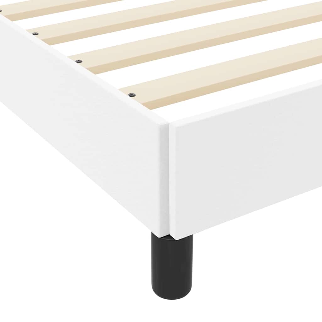 Cadre de lit avec matelas Blanc pur 200 x 200 cm tissu - XIOS