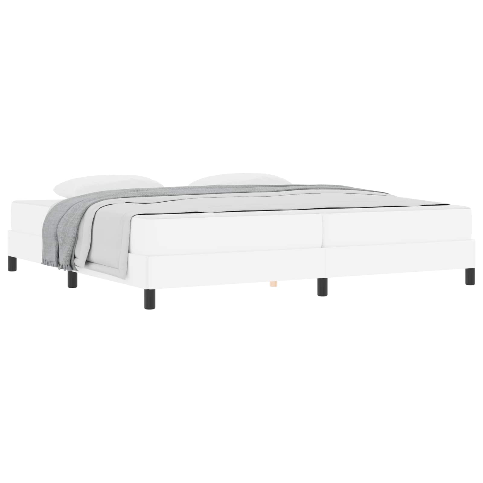 Cadre de lit avec matelas Blanc pur 200 x 200 cm tissu - XIOS