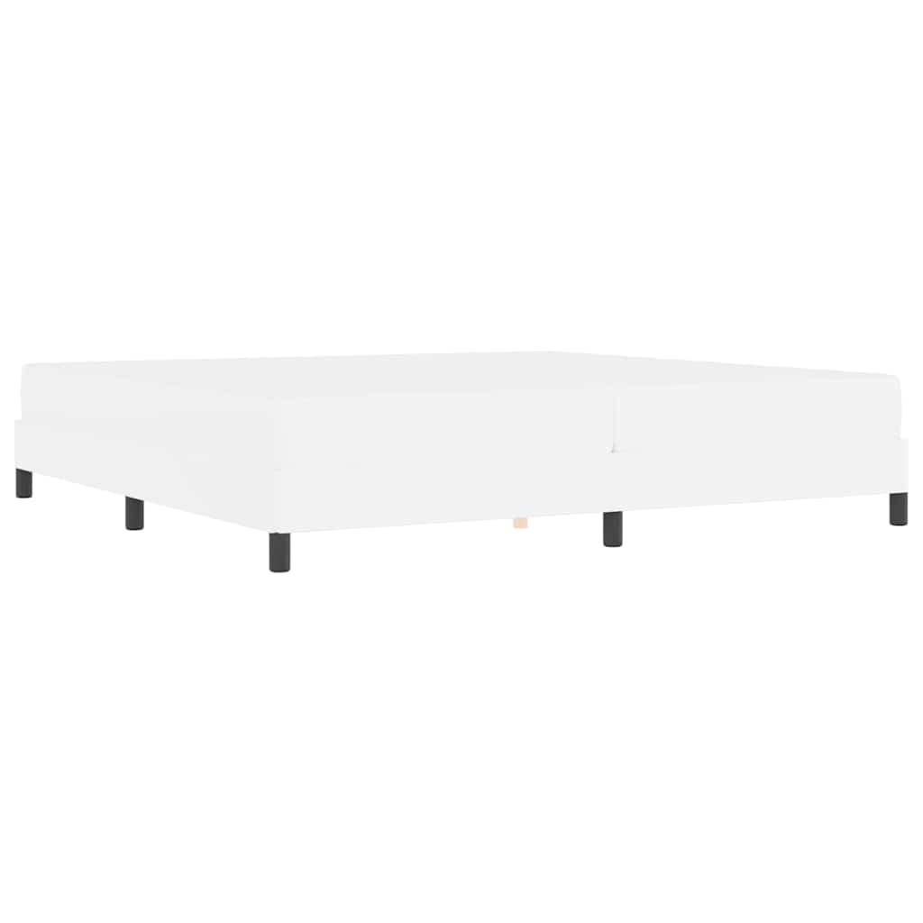 Cadre de lit avec matelas Blanc pur 200 x 200 cm tissu - XIOS