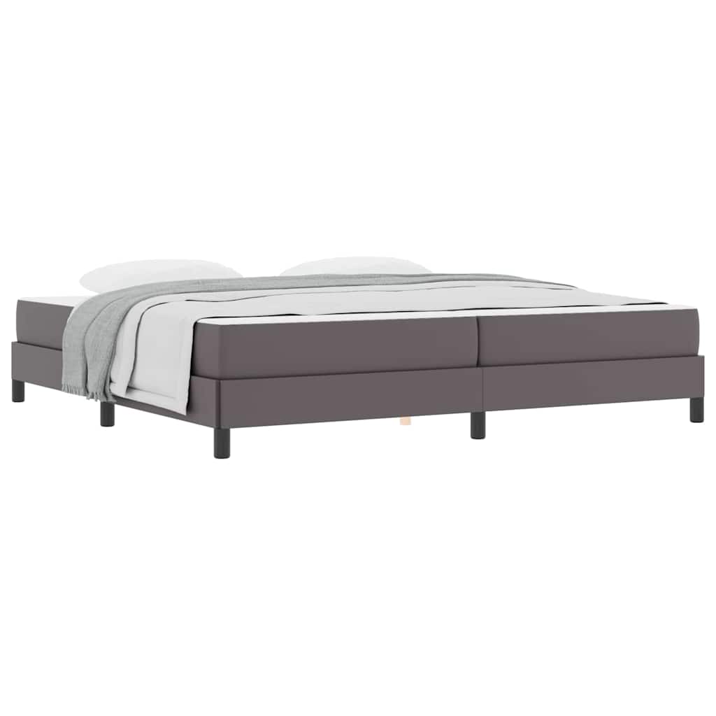 Lit avec matelas Gris 200 x 200 cm Faux cuir - XIOS