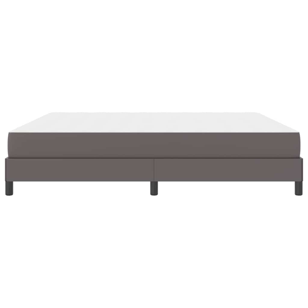 Lit avec matelas Gris 200 x 200 cm Faux cuir - XIOS