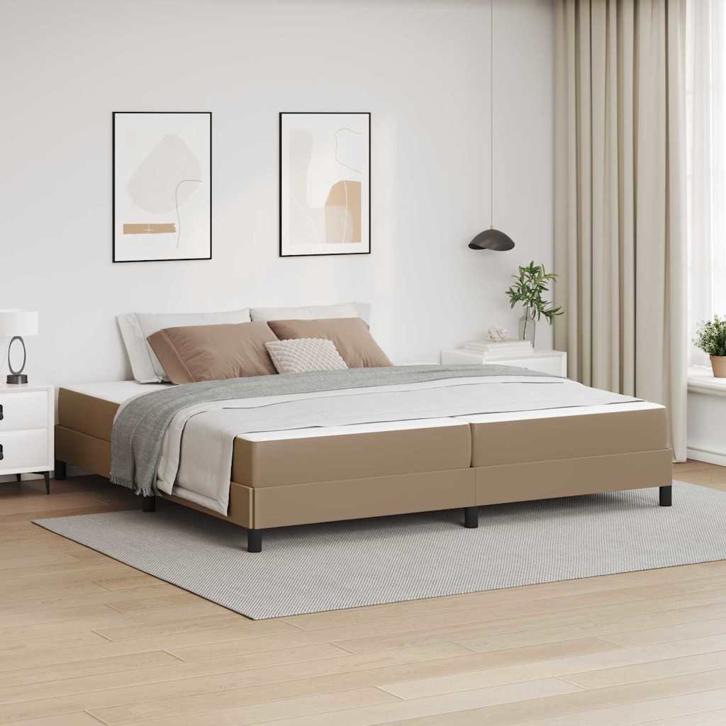 Cadre de lit avec matelas Cappuccino 200 x 200 cm tissu - XIOS