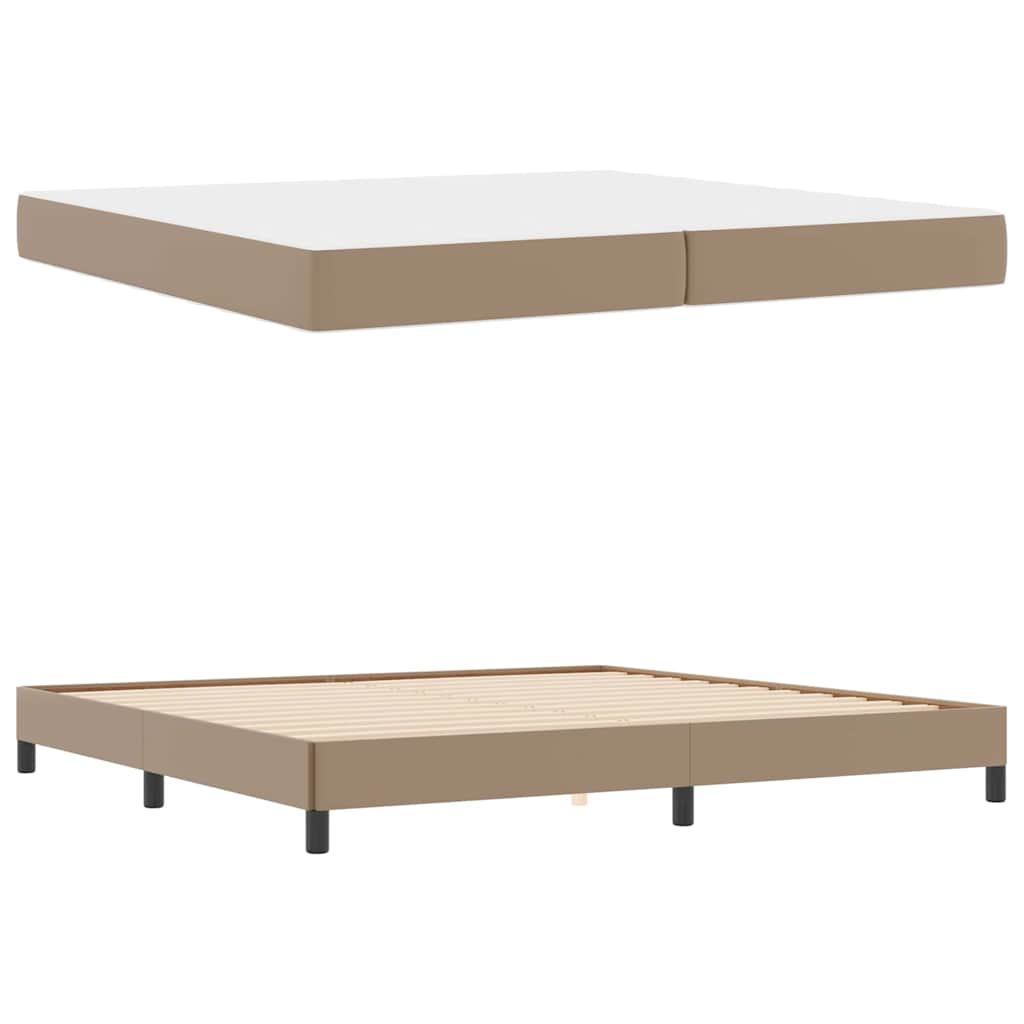 Cadre de lit avec matelas Cappuccino 200 x 200 cm tissu - XIOS