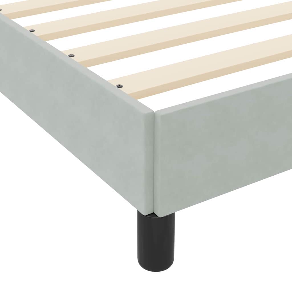 Lit boxspring avec matelas Gris clair 80 x 200 cm Velours - XIOS