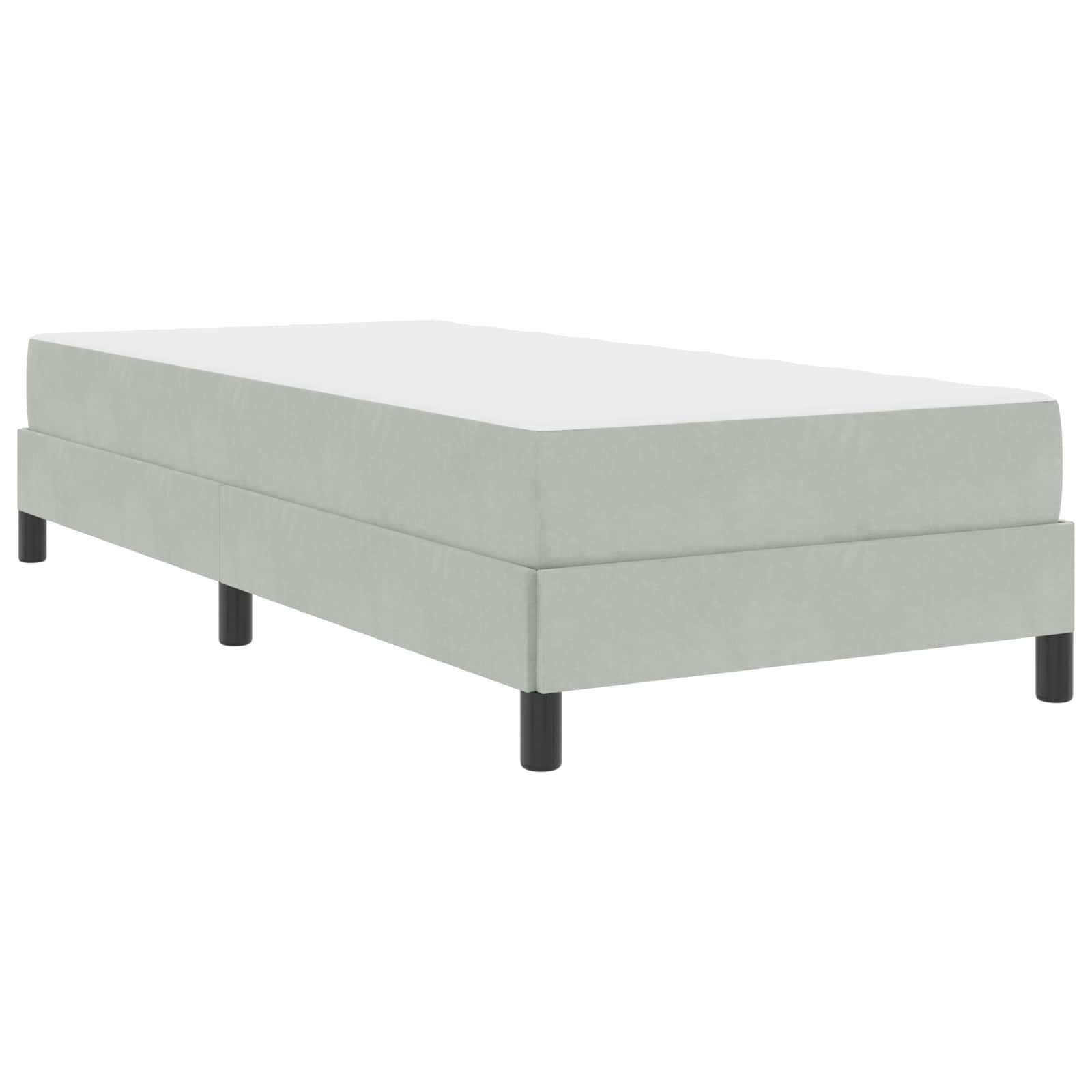 Lit à ressorts avec matelas Gris clair 80 x 200 cm tissu - XIOS