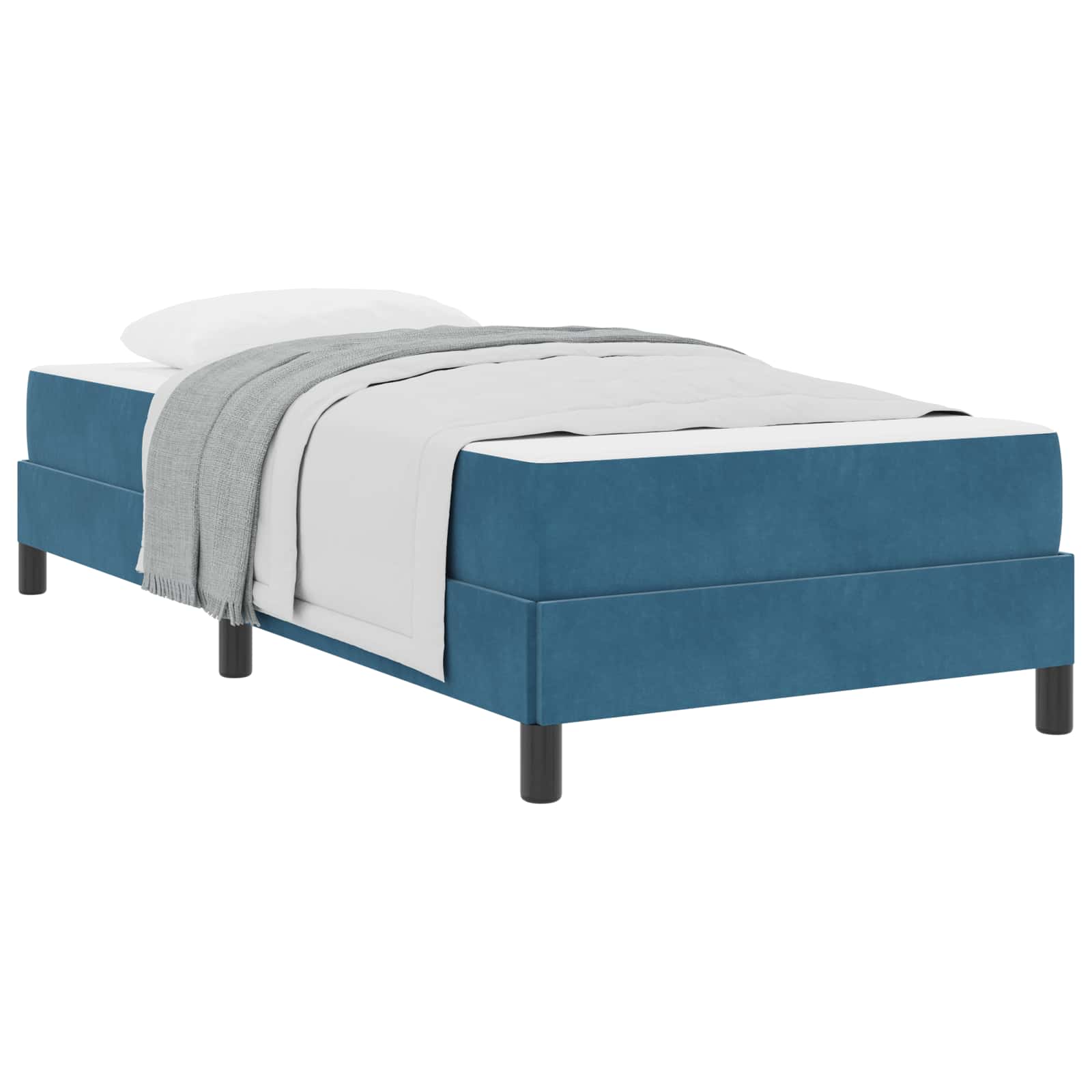 Lit à ressorts avec matelas Bleu foncé 80 x 200 cm tissu