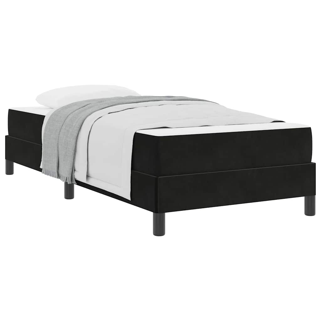 Lit boxspring avec matelas Noir 90 x 190 cm Velours - XIOS