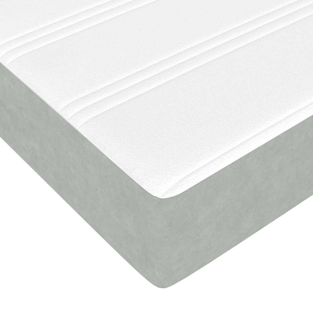 Lit boxspring avec matelas Gris clair 90 x 200 cm Velours - XIOS