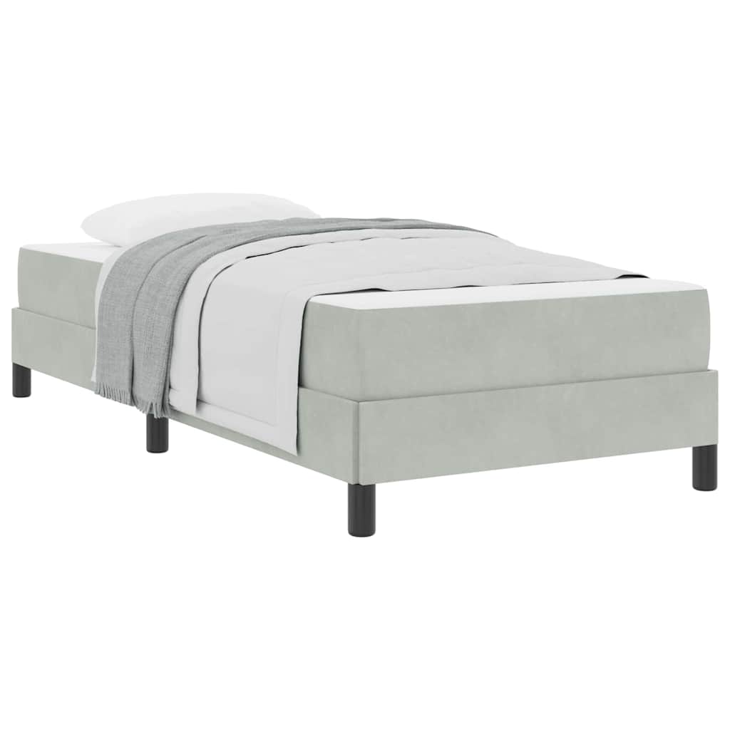 Lit boxspring avec matelas Gris clair 90 x 200 cm Velours - XIOS