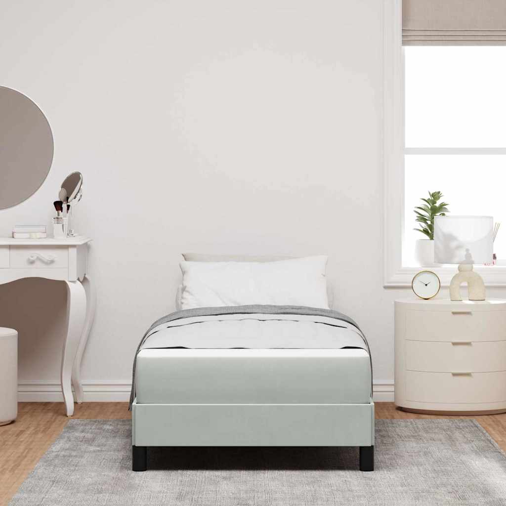 Lit à ressorts avec matelas Gris clair 100 x 200 cm tissu - XIOS