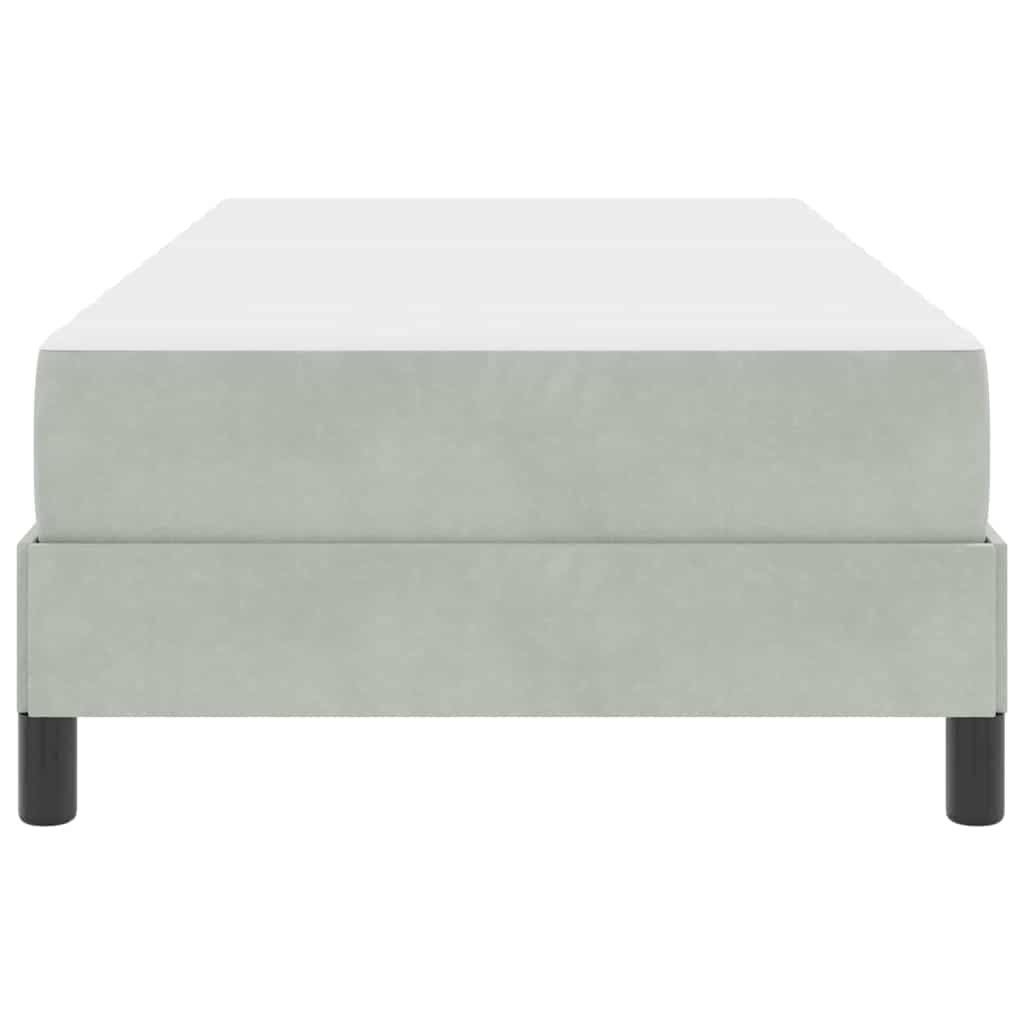 Lit à ressorts avec matelas Gris clair 100 x 200 cm tissu - XIOS