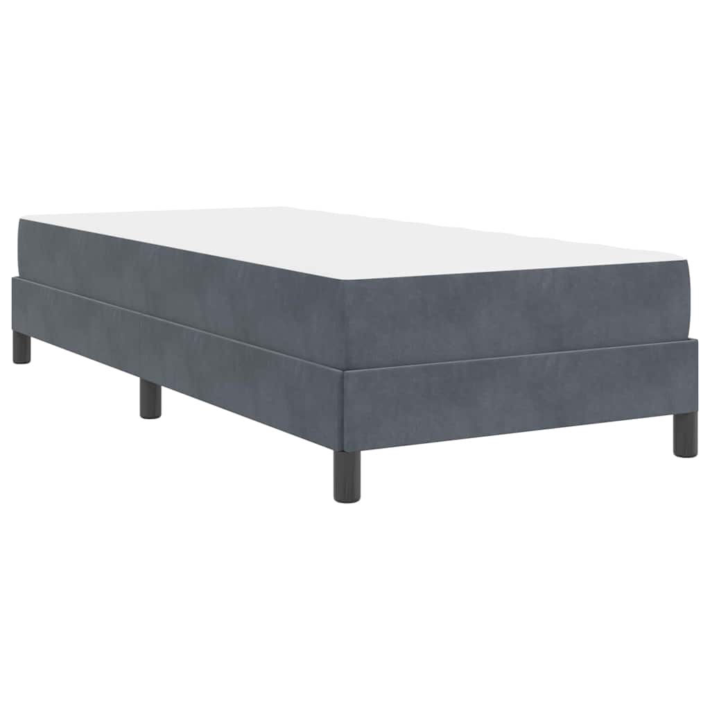 Lit à ressorts avec matelas Gris foncé 100 x 200 cm tissu - XIOS