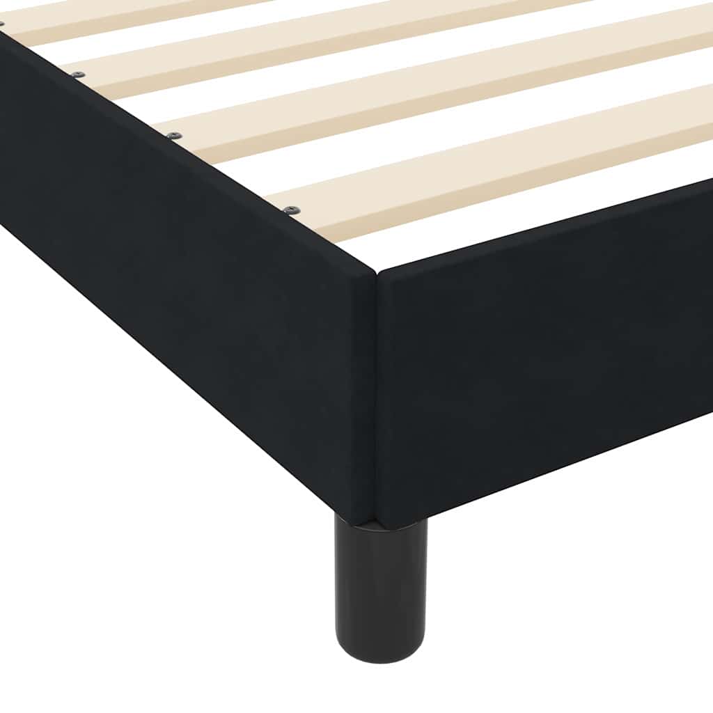 Lit à ressorts avec matelas Noir 100 x 200 cm tissu - XIOS