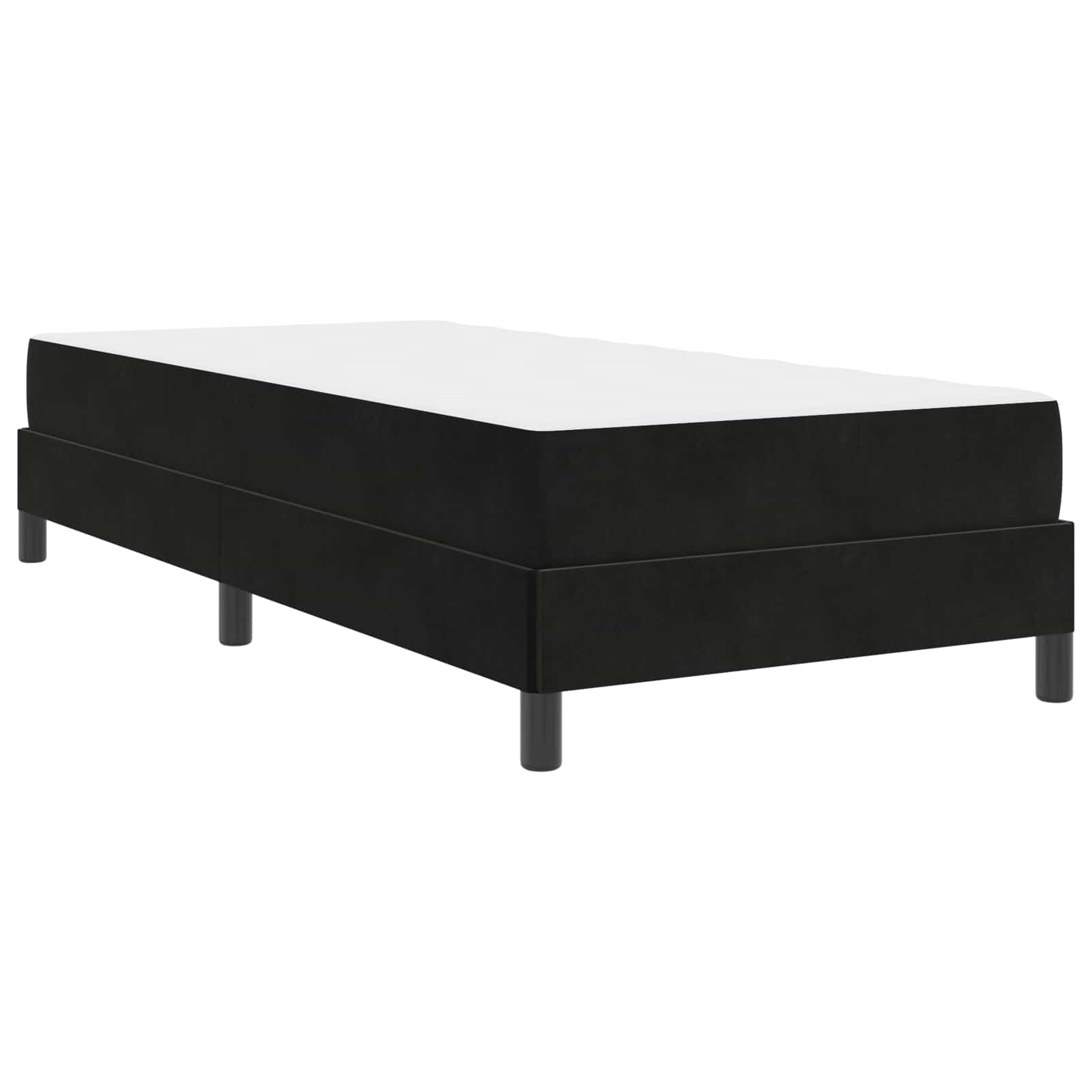 Lit à ressorts avec matelas Noir 100 x 200 cm tissu - XIOS