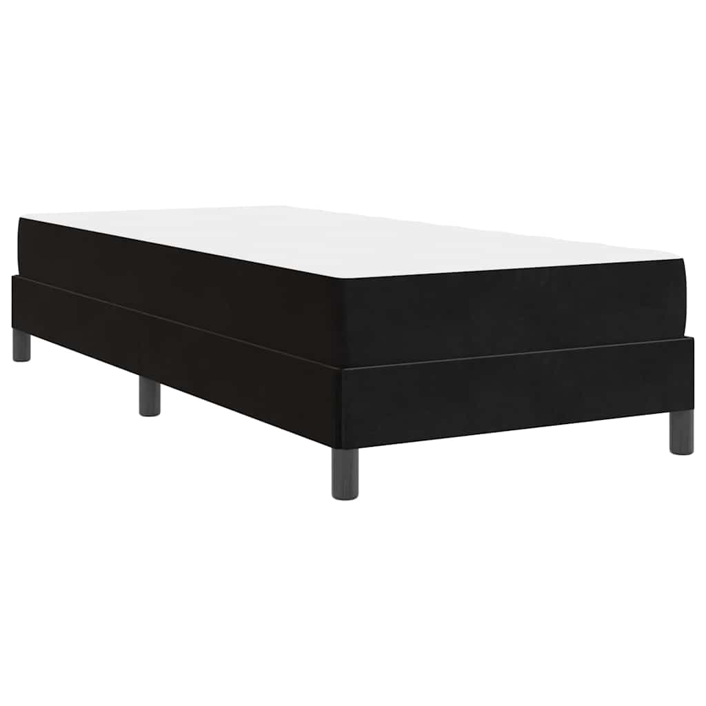 Lit à ressorts avec matelas Noir 100 x 200 cm tissu - XIOS