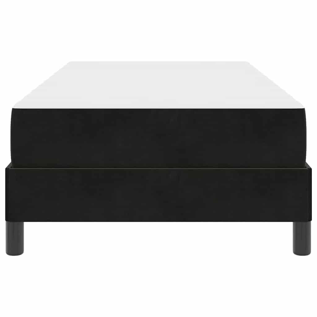 Lit à ressorts avec matelas Noir 100 x 200 cm tissu - XIOS