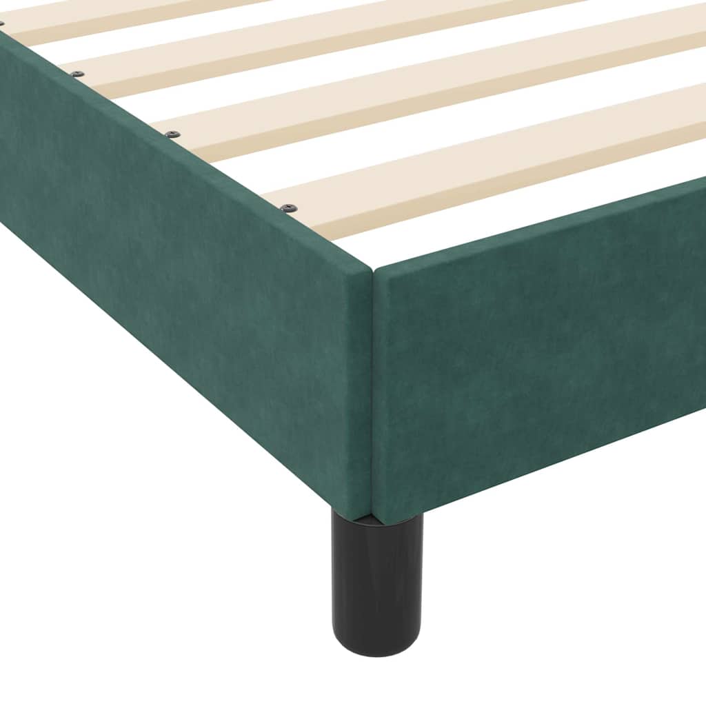 Lit à ressorts avec matelas Vert foncé 100 x 200 cm tissu - XIOS