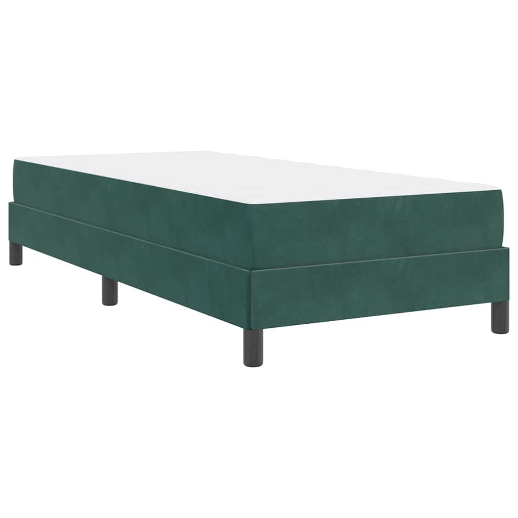 Lit à ressorts avec matelas Vert foncé 100 x 200 cm tissu - XIOS