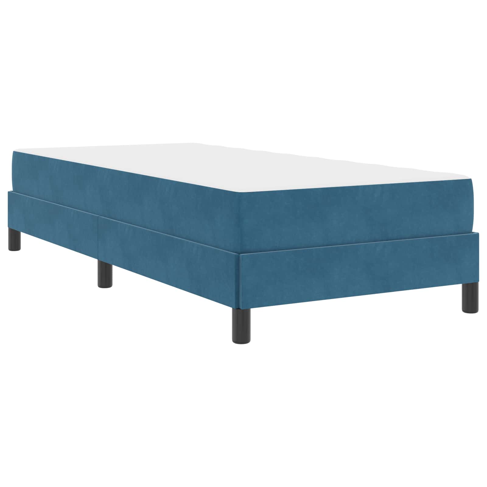 Lit à ressorts avec matelas Bleu foncé 100 x 200 cm tissu - XIOS