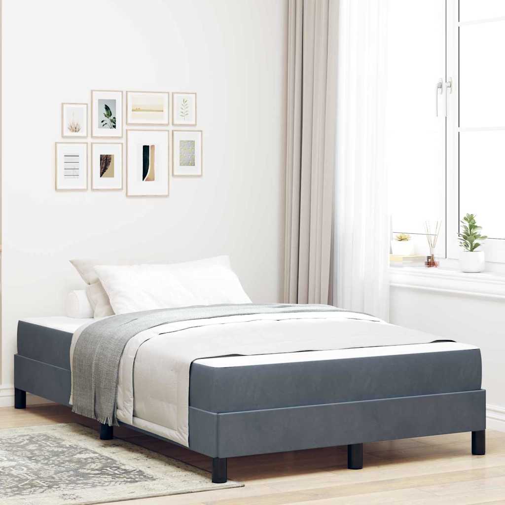Lit boxspring avec matelas Gris foncé 120 x 190 cm Velours - XIOS
