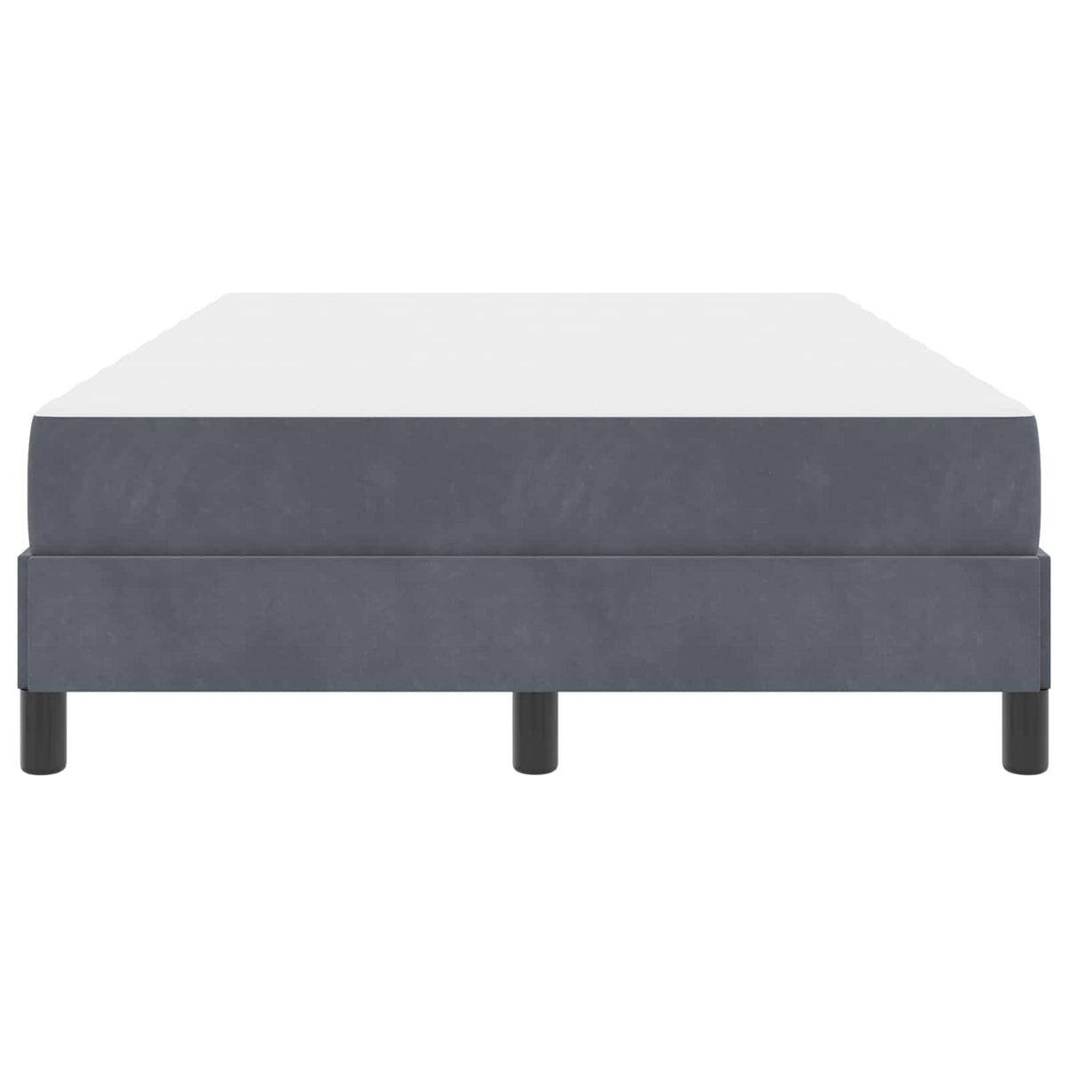 Lit à ressorts avec matelas Gris foncé 120 x 190 cm tissu