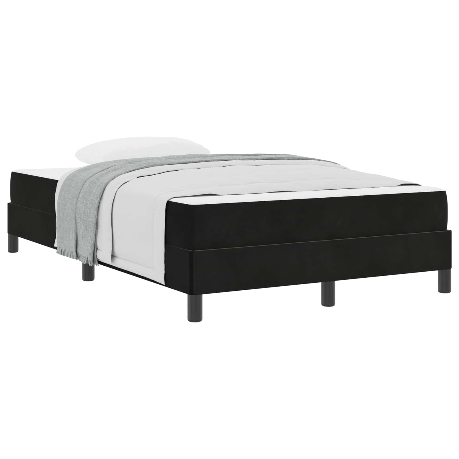 Lit à ressorts avec matelas Noir 120 x 190 cm tissu - XIOS