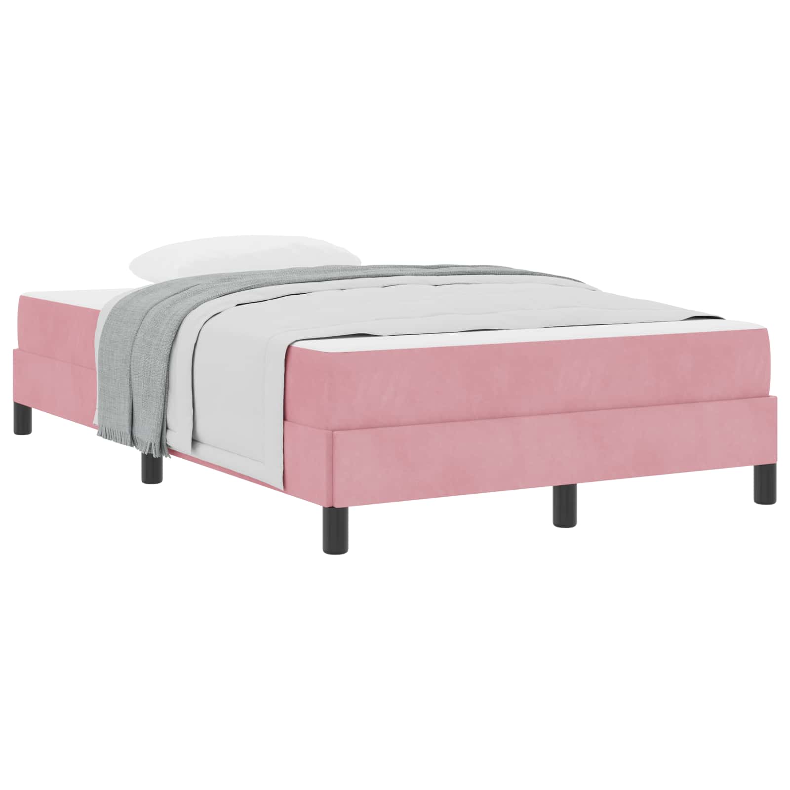 Lit à ressorts avec matelas Rose 120 x 190 cm tissu - XIOS