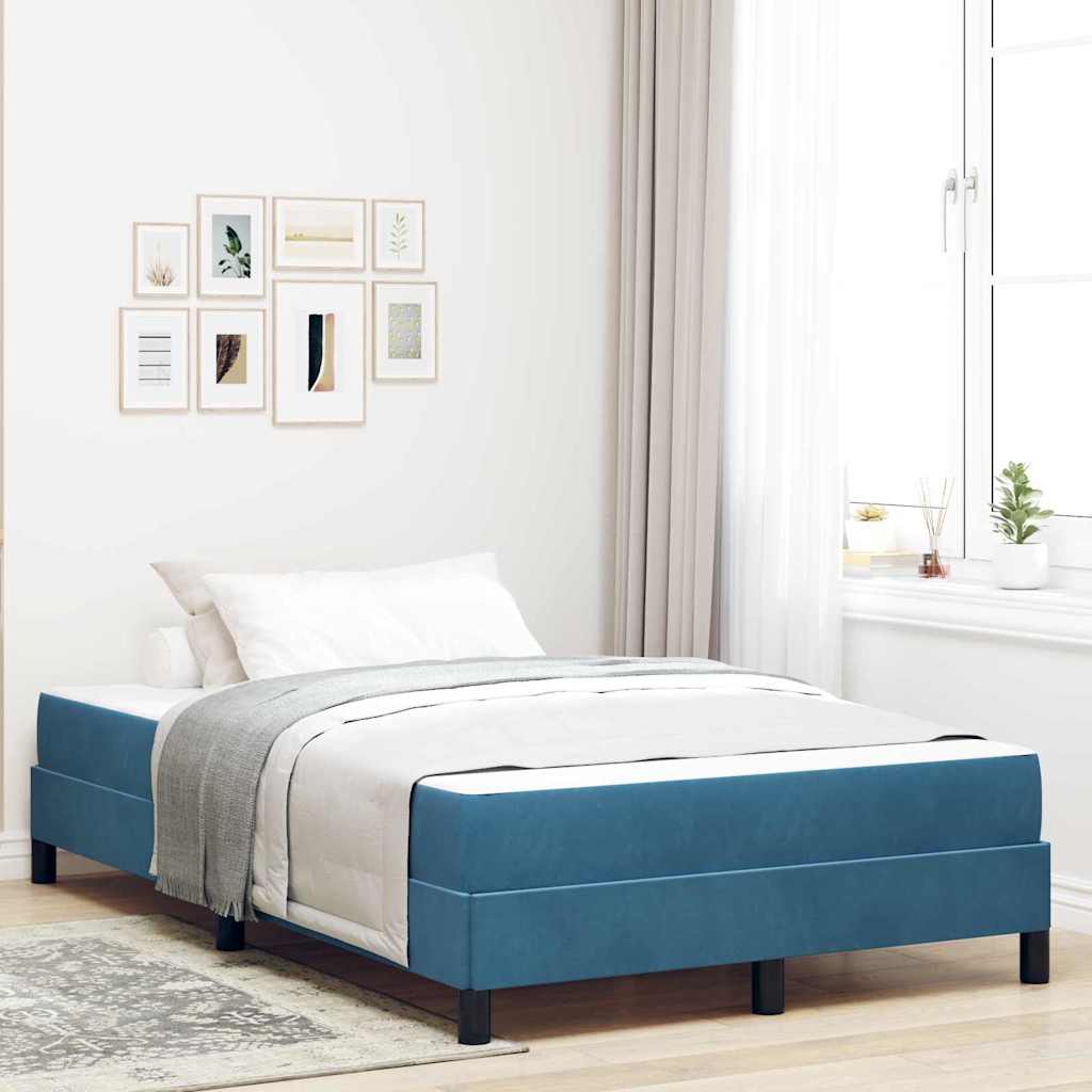 Lit à ressorts avec matelas Bleu foncé 120 x 200 cm tissu - XIOS
